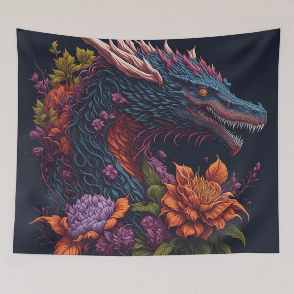 Item preview, Flowers Nature Dragon Fantasy Art designed and sold by druidwolfart.