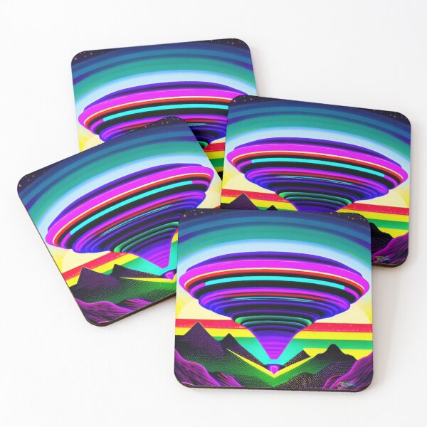 Item preview, Area 51 – Trippy Neon Retro UFO Retrowave 108 | Grusch designed and sold by Benito Del Ray.