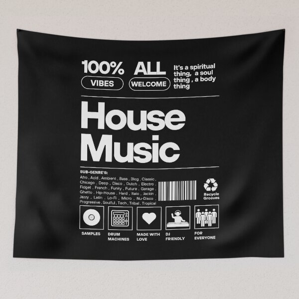 Item preview, HOUSE MUSIC  - Product Label (white) designed and sold by Discothreadz.