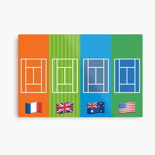 Country Emoji Grand Slam Courts Metal Print