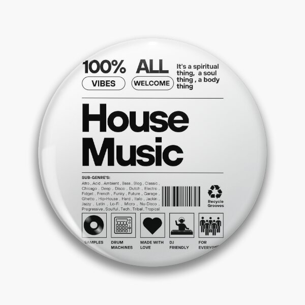 Item preview, HOUSE MUSIC  - Product Label (Black)  designed and sold by Discothreadz.