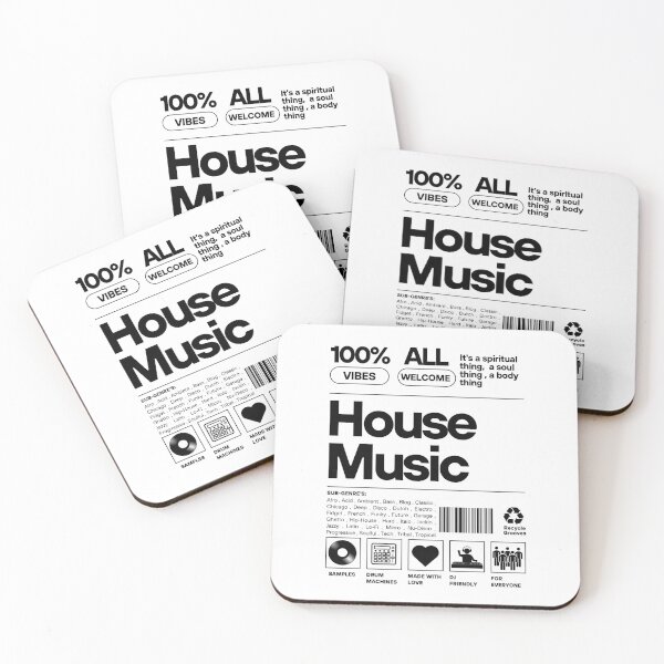 Item preview, HOUSE MUSIC  - Product Label (Black)  designed and sold by Discothreadz.