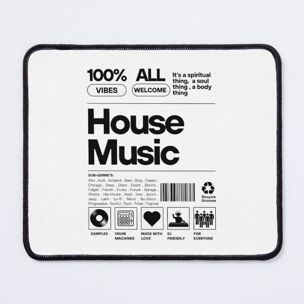 Item preview, HOUSE MUSIC  - Product Label (Black)  designed and sold by Discothreadz.
