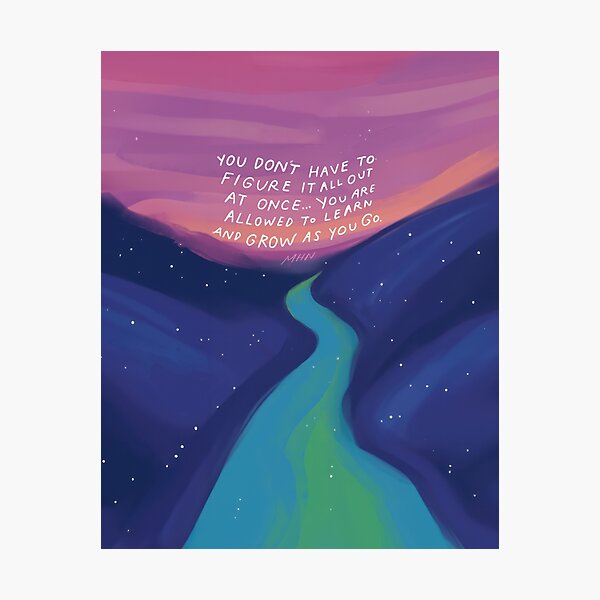 Item preview, Grow as you go - inspirational quote and starry nature art designed and sold by morgansgoods.