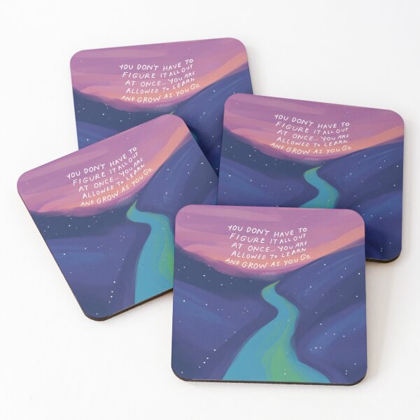 Item preview, Grow as you go - inspirational quote and starry nature art designed and sold by morgansgoods.