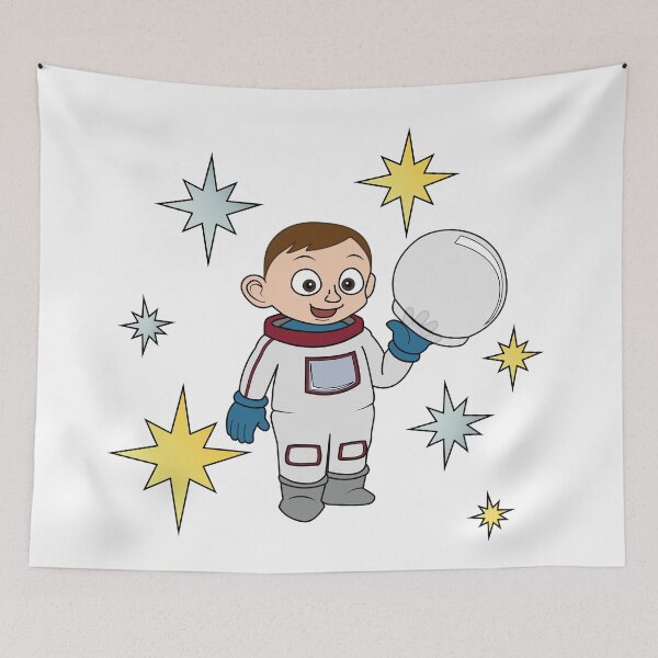 Item preview, Astronaut (brunette boy) and stars  designed and sold by ThingsByNin.