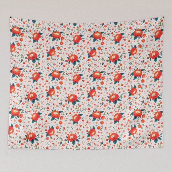 Item preview, red flower pattern designed and sold by kumi99.