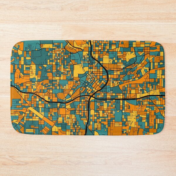 Item preview, Atlanta Map Pattern in Orange & Teal designed and sold by PatternMaps.