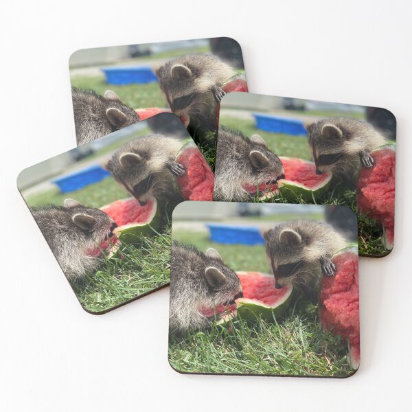 Item preview, Raccoons eating watermelon  designed and sold by SurfeitShop.