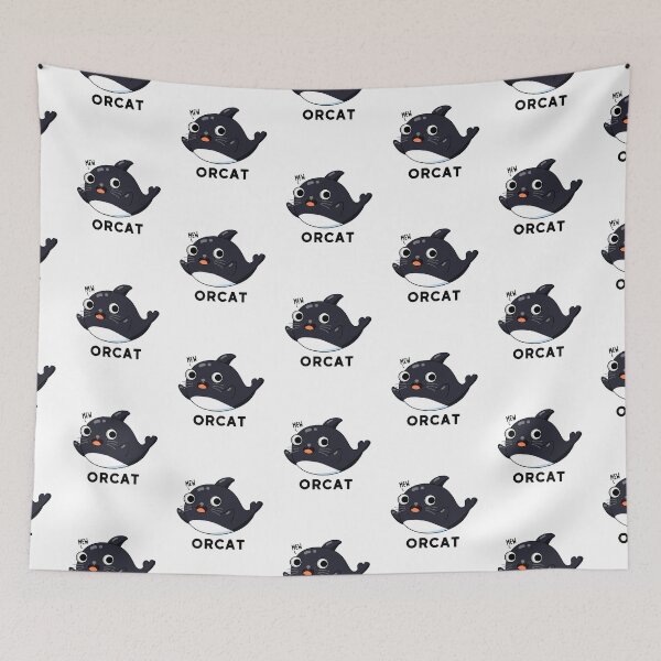 Item preview, Orcat Funny Cat Orca Puns  designed and sold by punnybone.