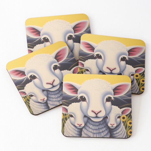 Item preview, Shy lambs - Mama sheep with cute twin lambs designed and sold by Liljinkzy.