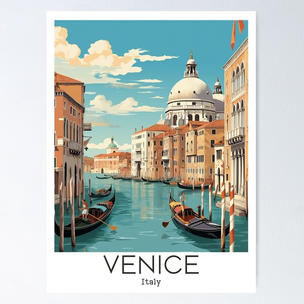 Item preview, A Vintage Travel Illustration of Venice - Italy designed and sold by GoodOldVintage.