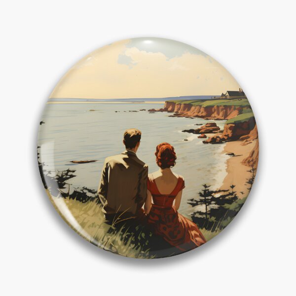 Item preview, Vintage Romantic Couple on Prince Edward Island - Nostalgic Artwork designed and sold by The Whimsical Homestead.