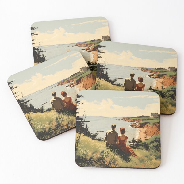 Item preview, Vintage Romantic Couple on Prince Edward Island - Nostalgic Artwork designed and sold by The Whimsical Homestead.
