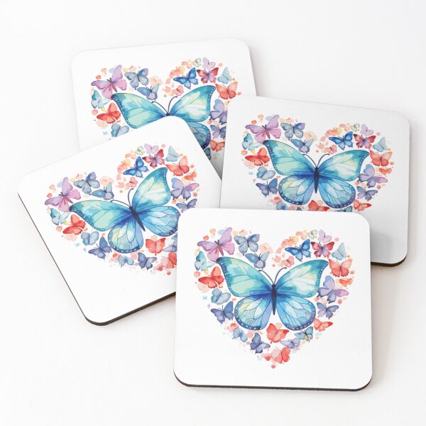 Item preview, Butterfly Heartbeat - Blue Watercolor type designed and sold by TheKinEmporium.