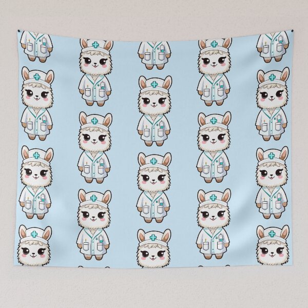 Item preview, Cute Llama Doctor Kawaii designed and sold by llamahuaska.