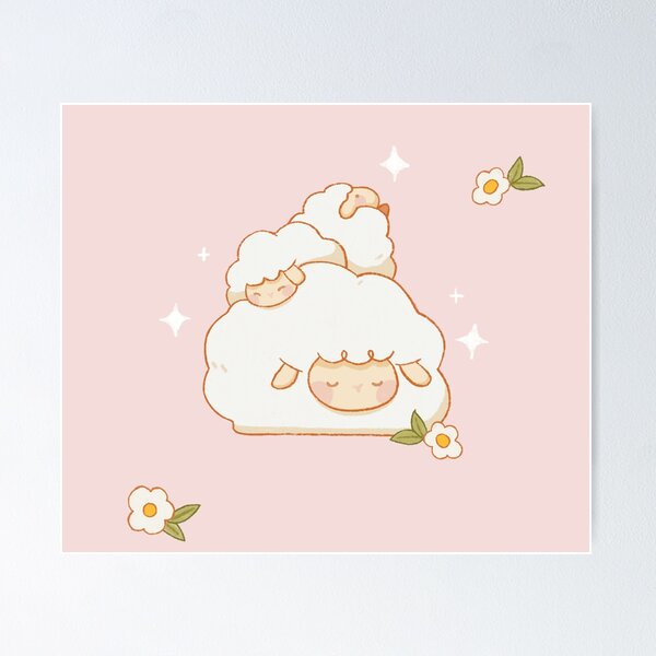 Item preview, cute little sheep illustration designed and sold by Lashmit Alcalá.