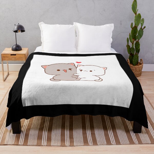 Item preview, cute cats- peach and goma Throw Pillow  .   	 designed and sold by sivorndydsong.