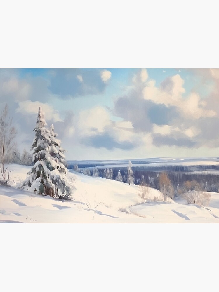 Winterland Serenity - Vintage Scandinavian Country Scenery Wall Decor Art  Gallery Fine Art Prints Art Poster | Poster