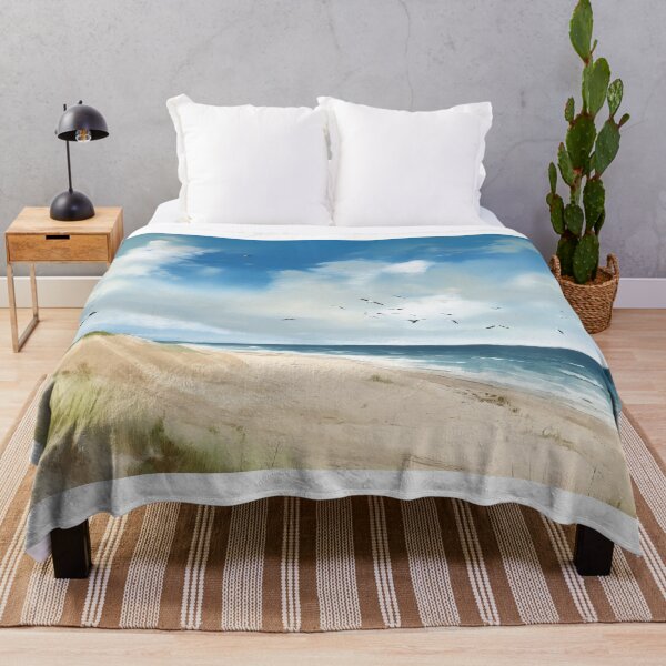 Artikelvorschau, Skandinavische Küstenlandschaft im Vintage-Stil – nordische weiche Strandmalerei entworfen und verkauft von nordicdesignswe.