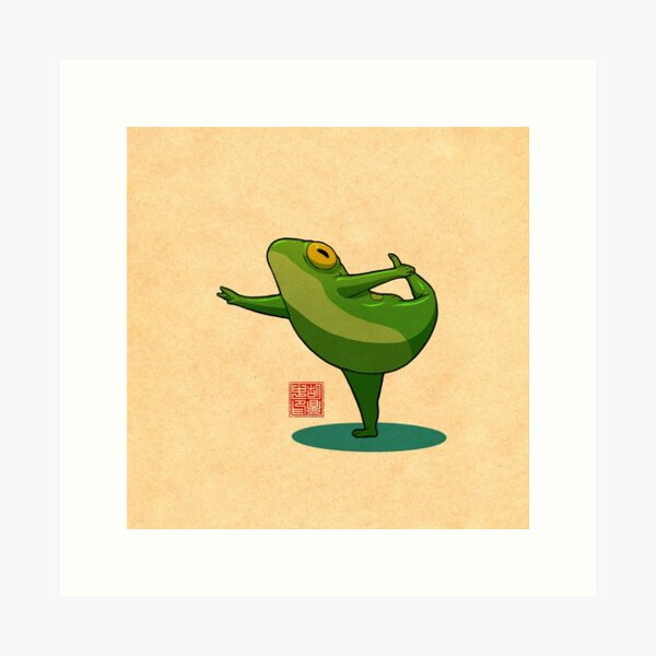 Item preview, yoga frog dancer designed and sold by DingHuArt.