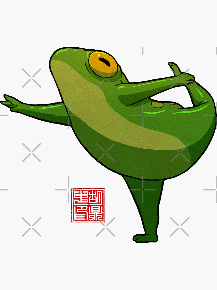 yoga frog dancer Sticker for Sale by DingHuArt