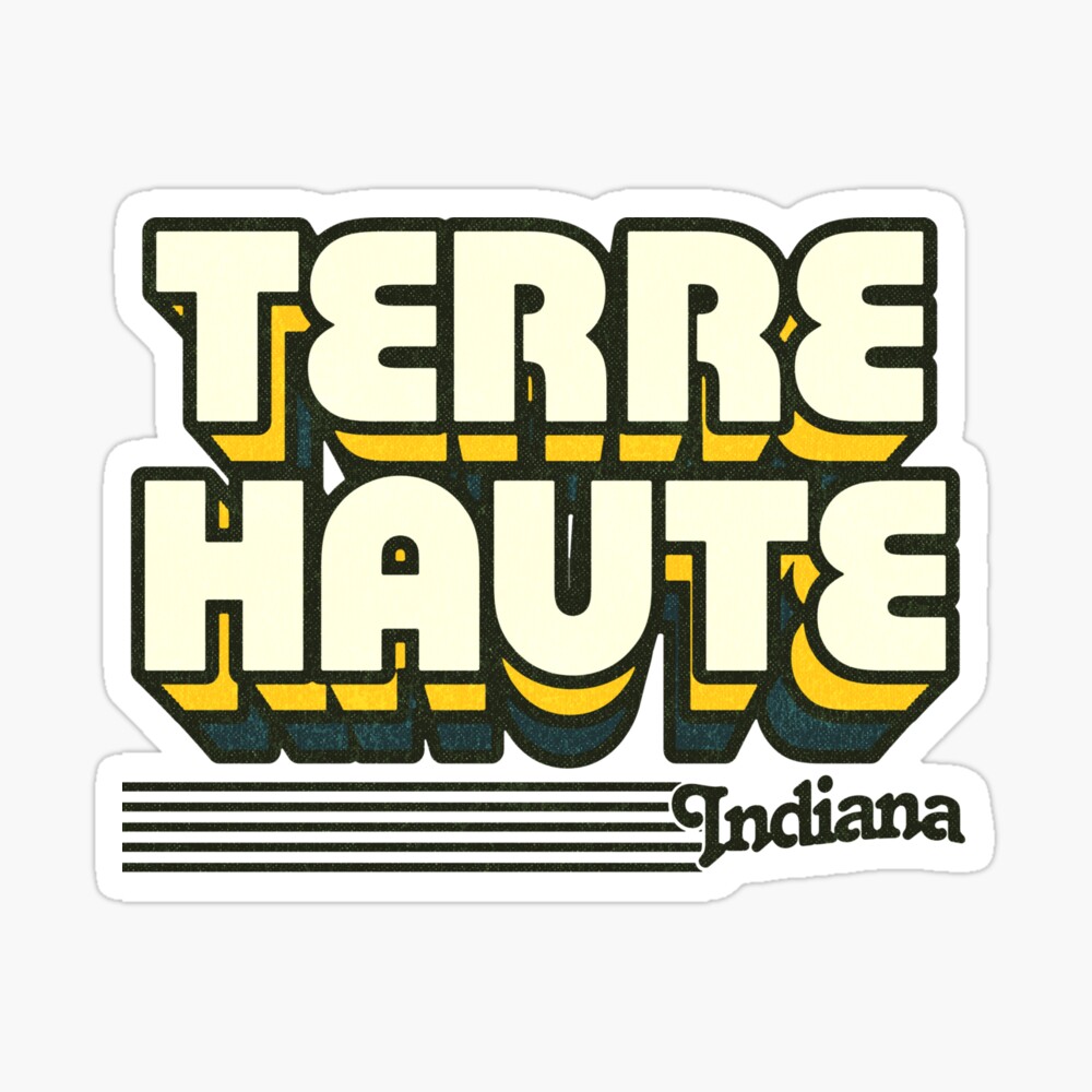 Terre Haute, Indiana | Retro Stripes Sticker