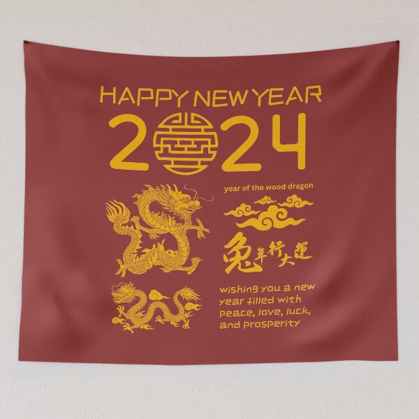 Item preview, Happy Chinese Lunar New Year 2024 Wood Dragon designed and sold by soulfulprintss8.
