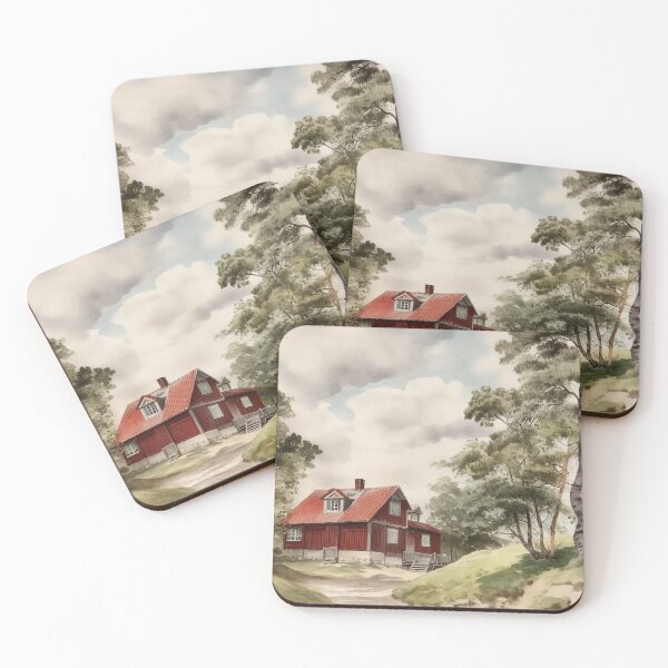 Item preview, Nordic Cottage Serenity - Scandinavian Landscape Wall Decor designed and sold by nordicdesignswe.