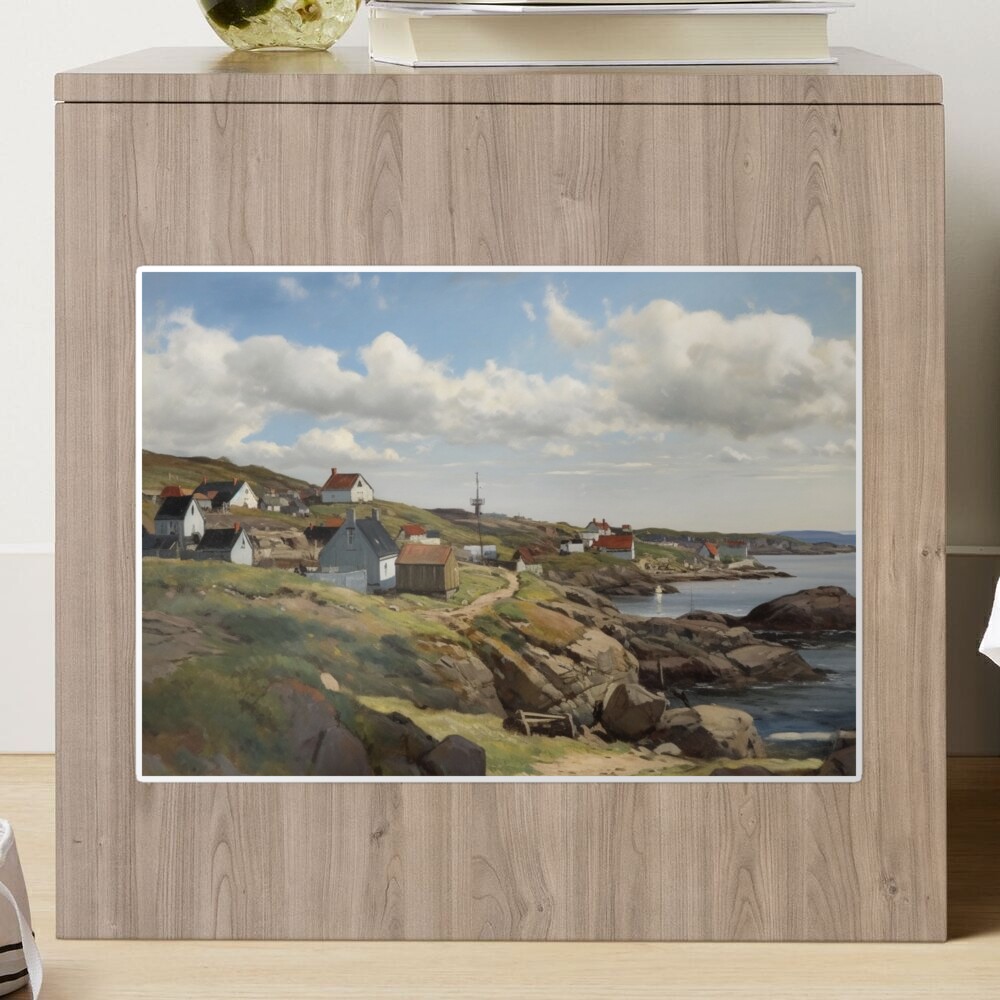 Mystical Nordic Fishing Village Coastal Magic Vintage Art - Scandinavian  Warm Tone Art Wall Decor - Art Gallery Fine Art Prints - Art Poster  Sticker for Sale by nordicdesignswe