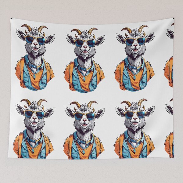 Item preview, goat smile wearing sunglasses tshirt designed and sold by KnzSHOPPING.