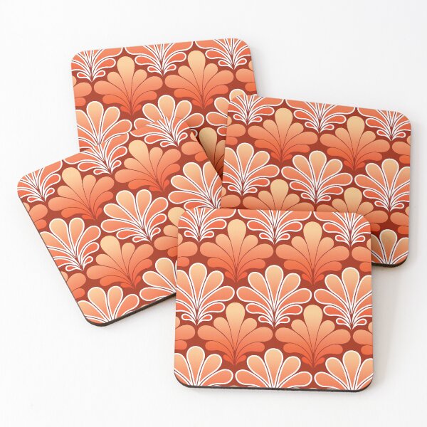 Item preview, Art Deco Shell Pattern, Mandarin Orange  designed and sold by Marymarice.