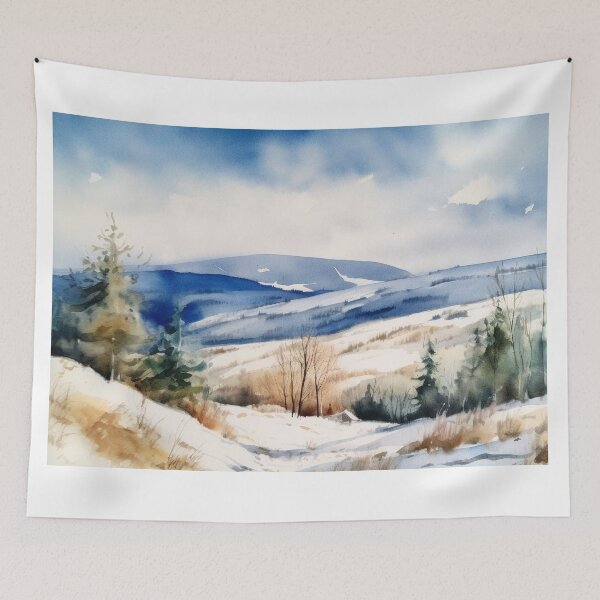 Item preview, Mystical Nordic Mountainscape Vintage Landscape Art designed and sold by nordicdesignswe.