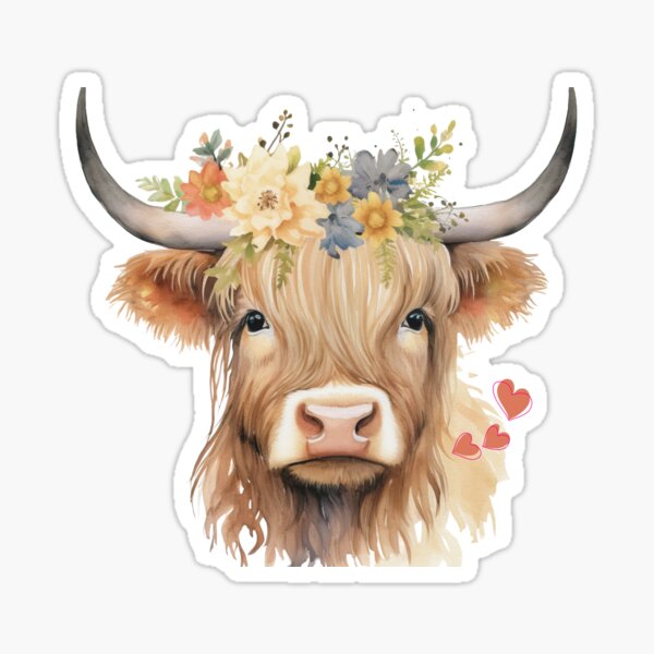 Item preview, cute baby cow highland designed and sold by MaisyaGW.