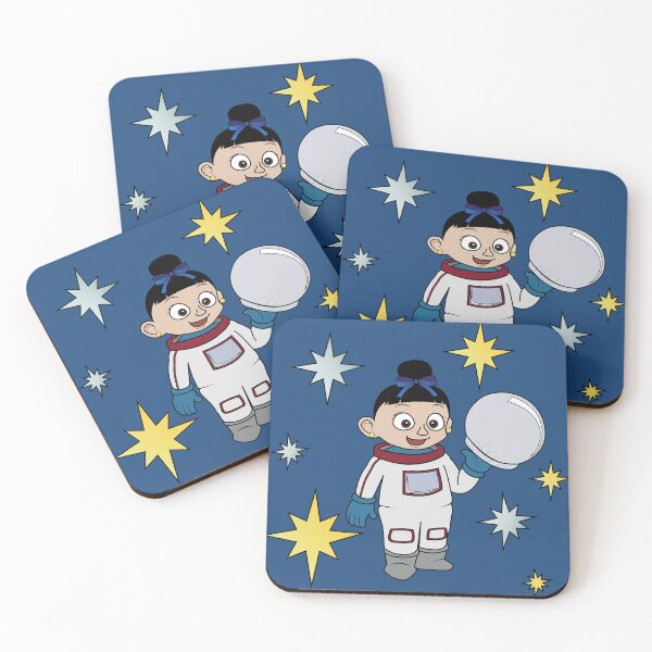 Item preview, Astronaut girl (Black Hair) and stars  designed and sold by ThingsByNin.