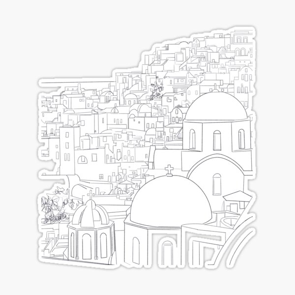 SANTORINI Greece Coloring Books for Adults – Airline Employee Shop