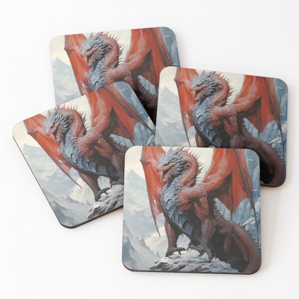 Item preview, Crimson Summit: Majestic Red Dragon Perched on a Mountaintop designed and sold by FantasyVisions.