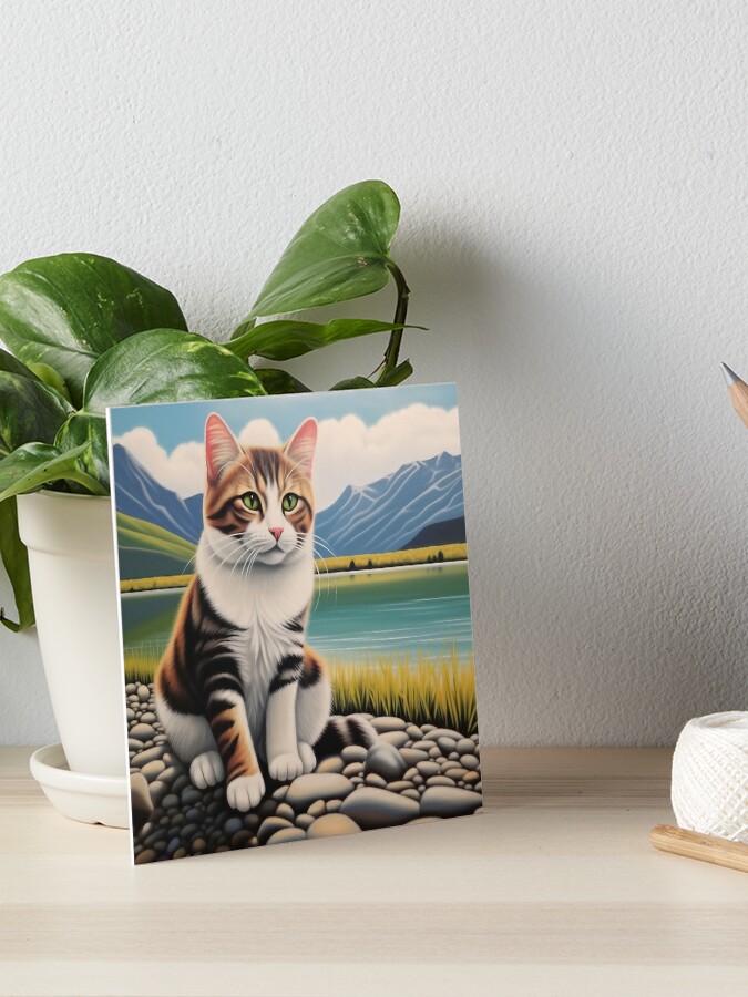 Tabby Cat Art Print, Tiger Cat Print, Striped Tabby Cat Art, Gray