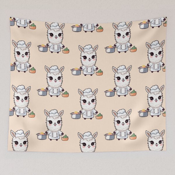 Item preview, Llama Chef Cooking Kawaii designed and sold by llamahuaska.
