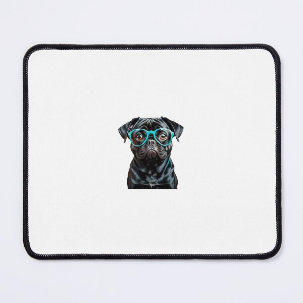 Item preview, Black Pug with Glasses designed and sold by 96CypressAlley.