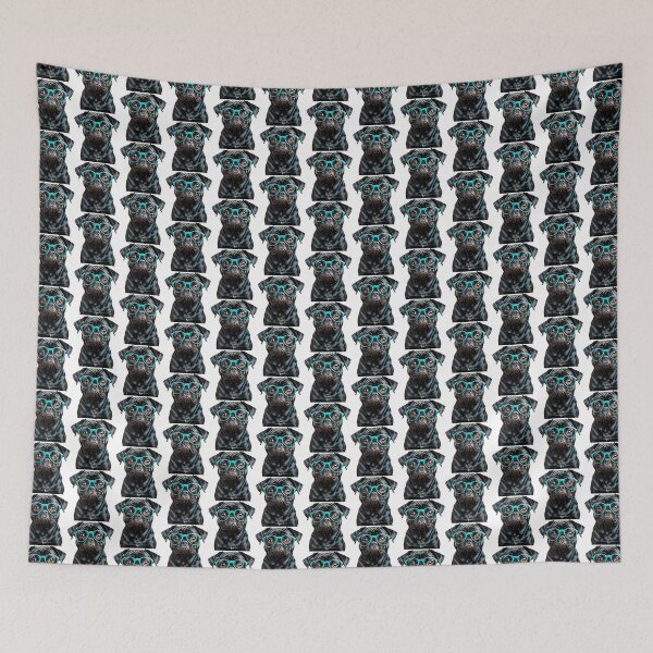 Item preview, Black Pug with Glasses designed and sold by 96CypressAlley.