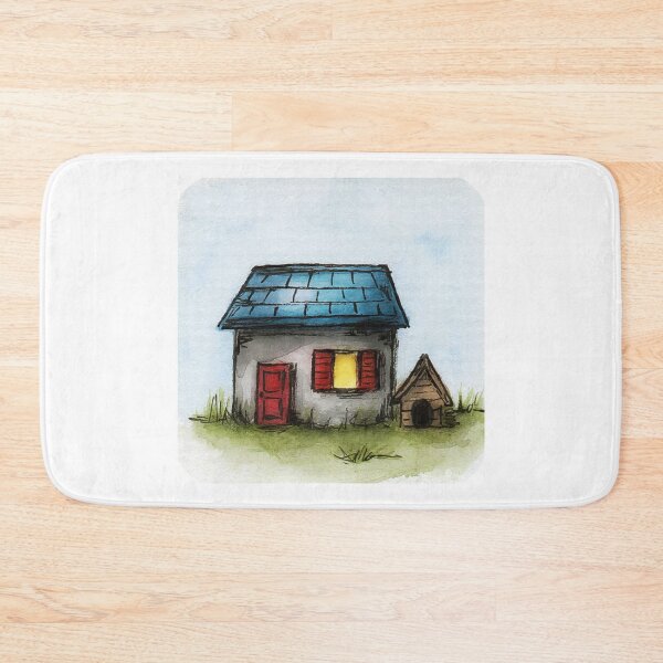 Item preview, Tiny home and dog house watercolour painting designed and sold by Funsize-Art.