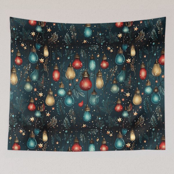 Item preview, Christmas lights background seamless pattern designed and sold by BabydellArt.