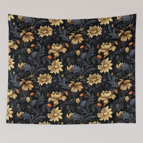 Artikelvorschau, Cremefarbenes Blumenmuster im Vintage-Stil entworfen und verkauft von SpDesignsC.