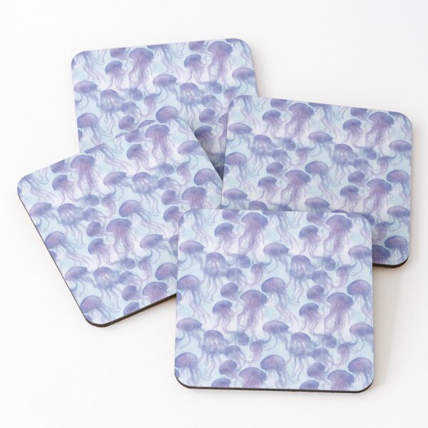 Item preview, Blue & Purple Watercolor Jellyfish Pattern designed and sold by kaliburrito.