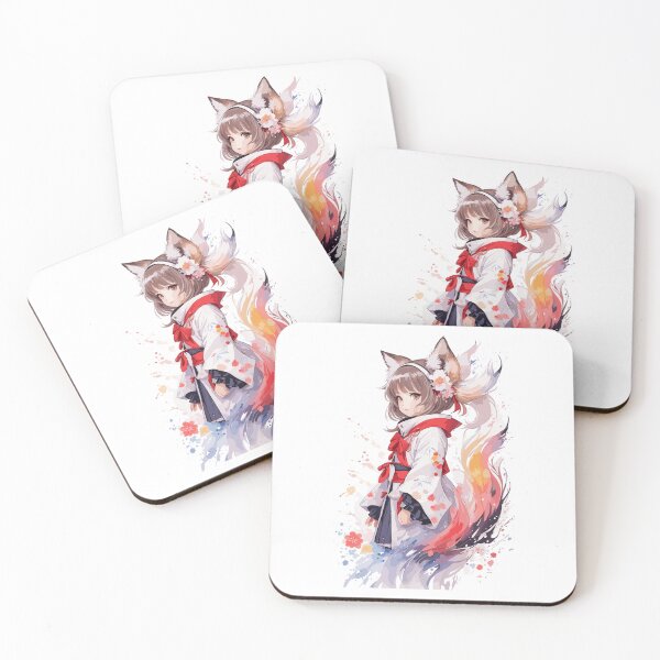 Item preview, Kawaii baby in Kitsune fox kimono designed and sold by CatCoconut-Art.