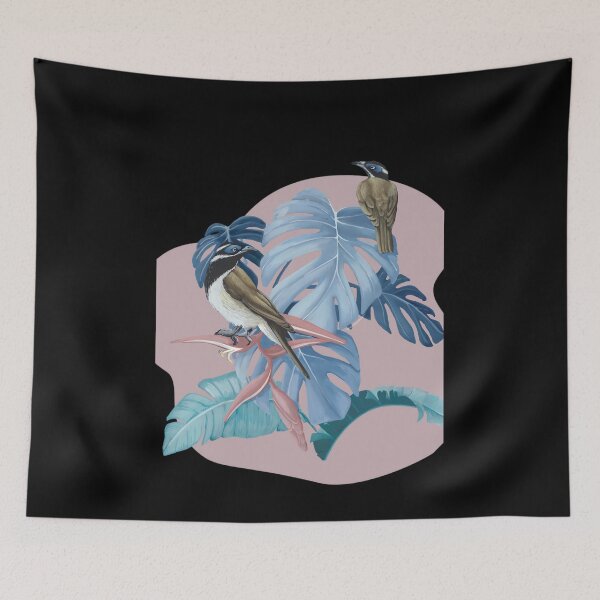 Item preview, Rosa oscuro - Devorador de miel australiano con hojas de Monstera designed and sold by hirtioenbv92.