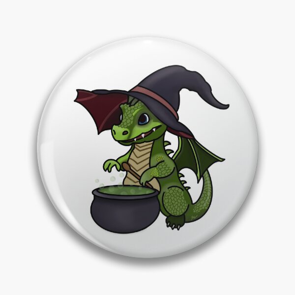 Item preview, Green Witch Dragon with Cauldron designed and sold by Witchy-Mitchy.