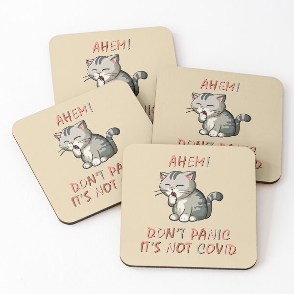 Item preview, Cute Kawaii Cat Coughing Covid Scare Humor designed and sold by unsungshop.