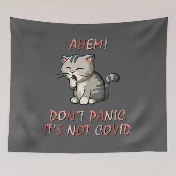 Item preview, Cute Kawaii Cat Coughing Covid Scare Humor designed and sold by unsungshop.